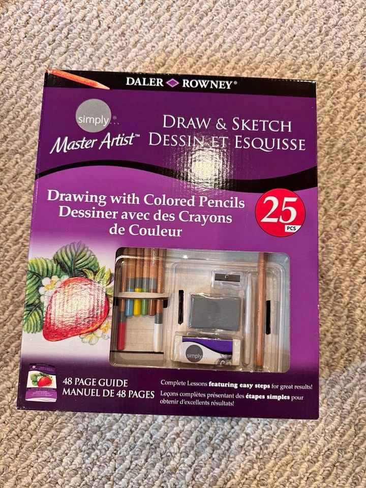 Brand New 25-piece Colored Pencil Kit with Guide