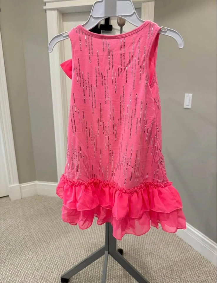 Brand New Hot Pink Girls Party Dress Size 5 - photo 2