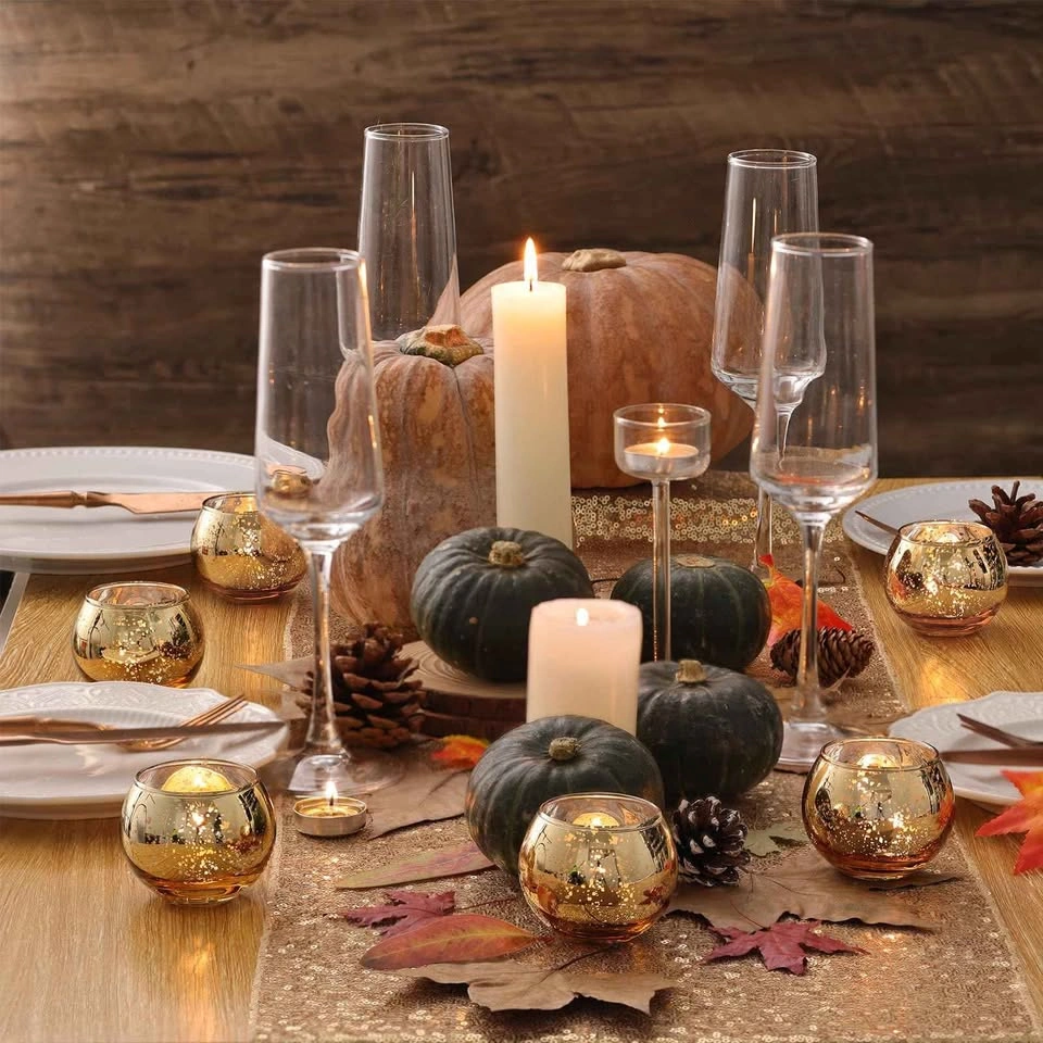 Wedding decor - golden candle holders - photo 2