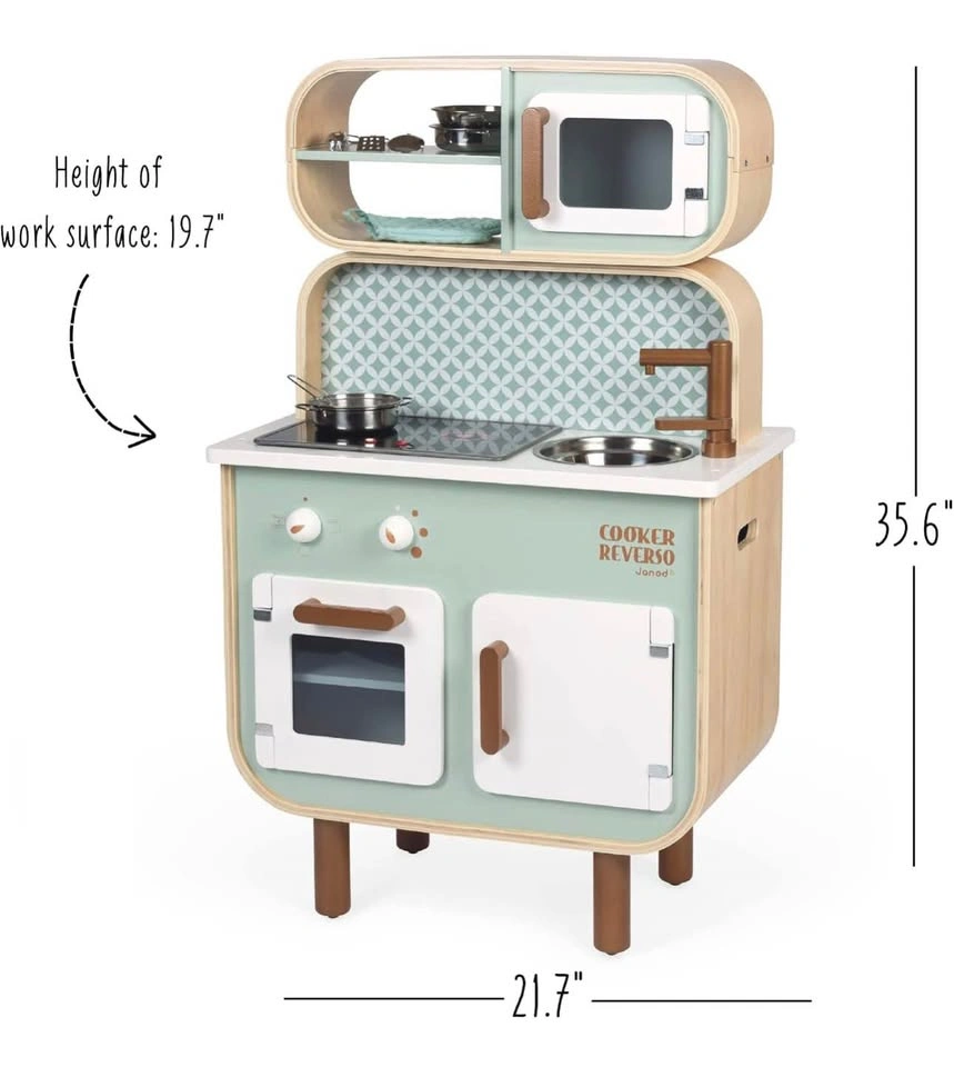 Brand New - Janod Cooker Reverso Wooden Play Kitchen - photo 3