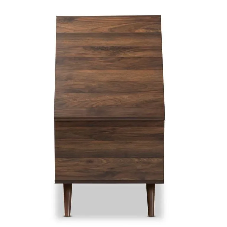 Orig $129. BEAND NEW, IN BOX Mid century modern Walnut Cat House image indicator(4)