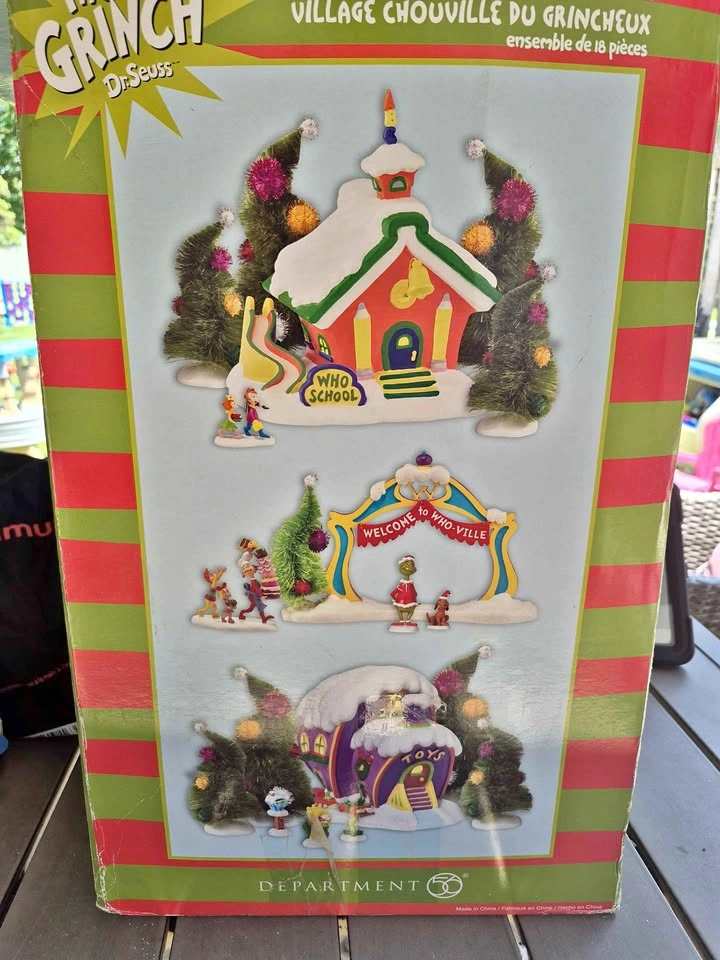 Department 56 Dr. Seuss The Grinch Village Chouville Set