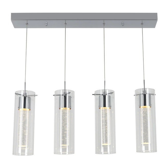 Artika 4-Light Integrated LED Pendant Light (Chrome) - Like New - photo 3