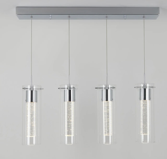 Artika 4-Light Integrated LED Pendant Light (Chrome) - Like New - photo 5
