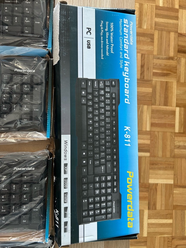 5 Brand New USB Wired Keyboards – Powerdata K-811 – Bundle deal