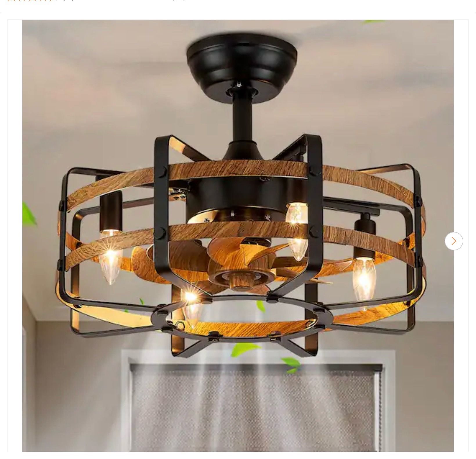 20 in. 4-Light Farmhouse Caged Ceiling Fan with Light