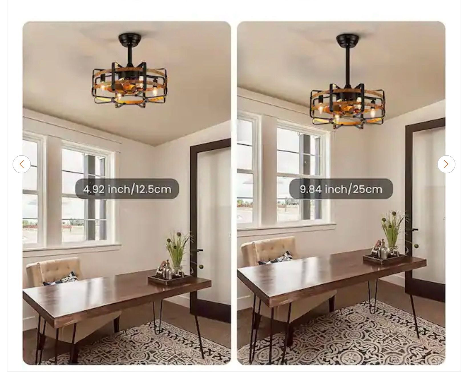 20 in. 4-Light Farmhouse Caged Ceiling Fan with Light - photo 5