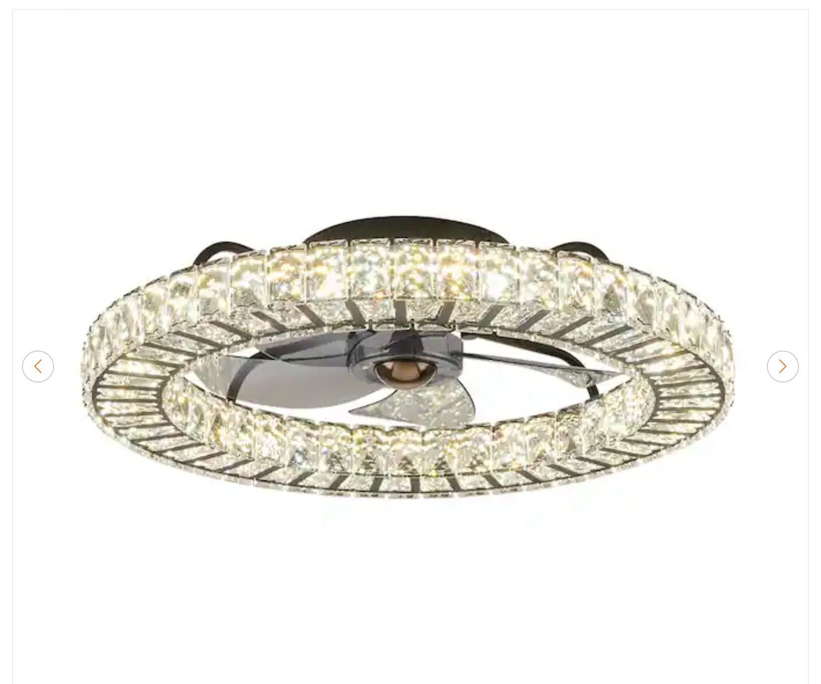 22 in. LED Indoor White Crystal Ceiling Fan - photo 3