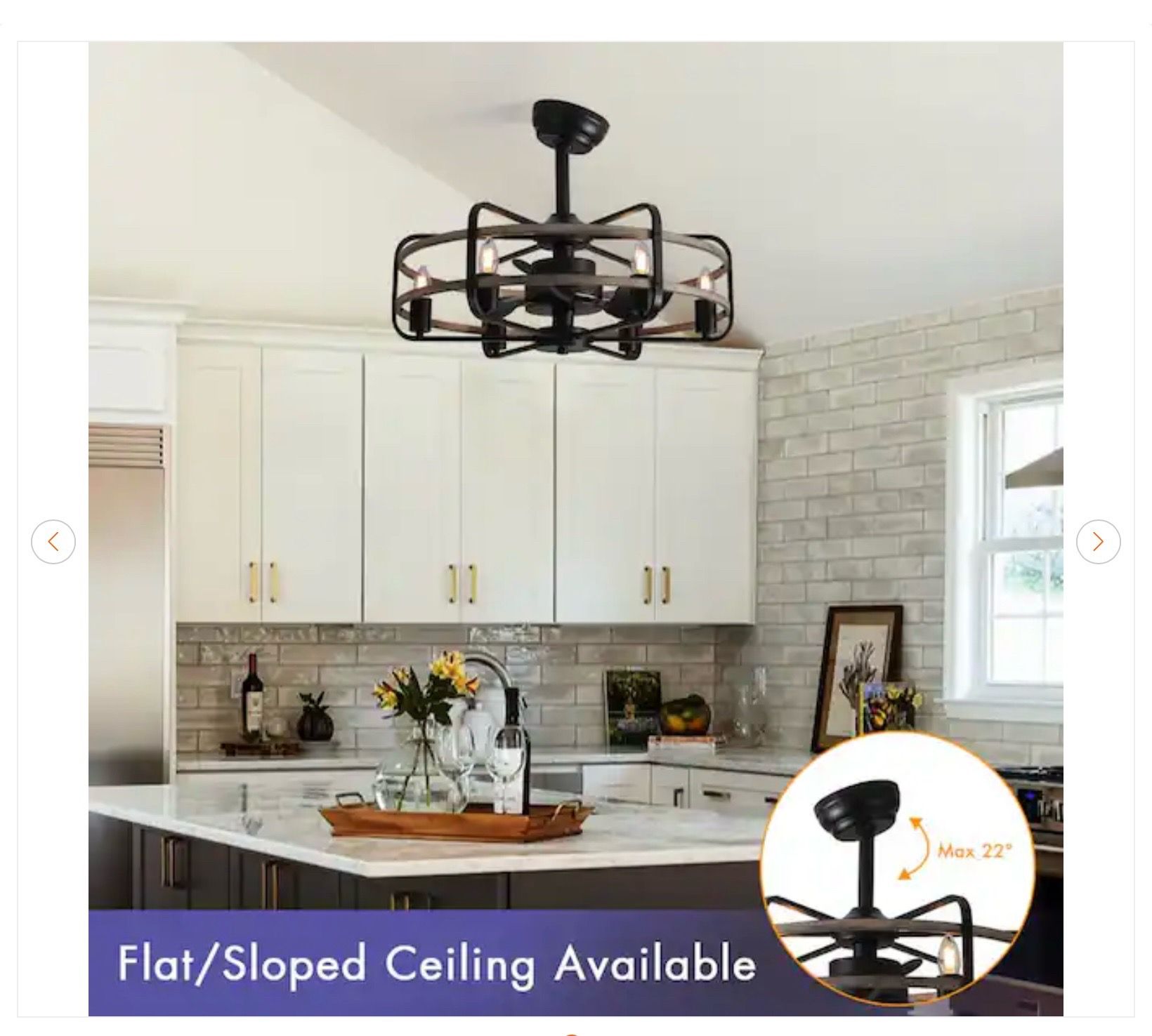 25 in. Black Farmhouse Caged Ceiling Fan with Lights - New - photo 5