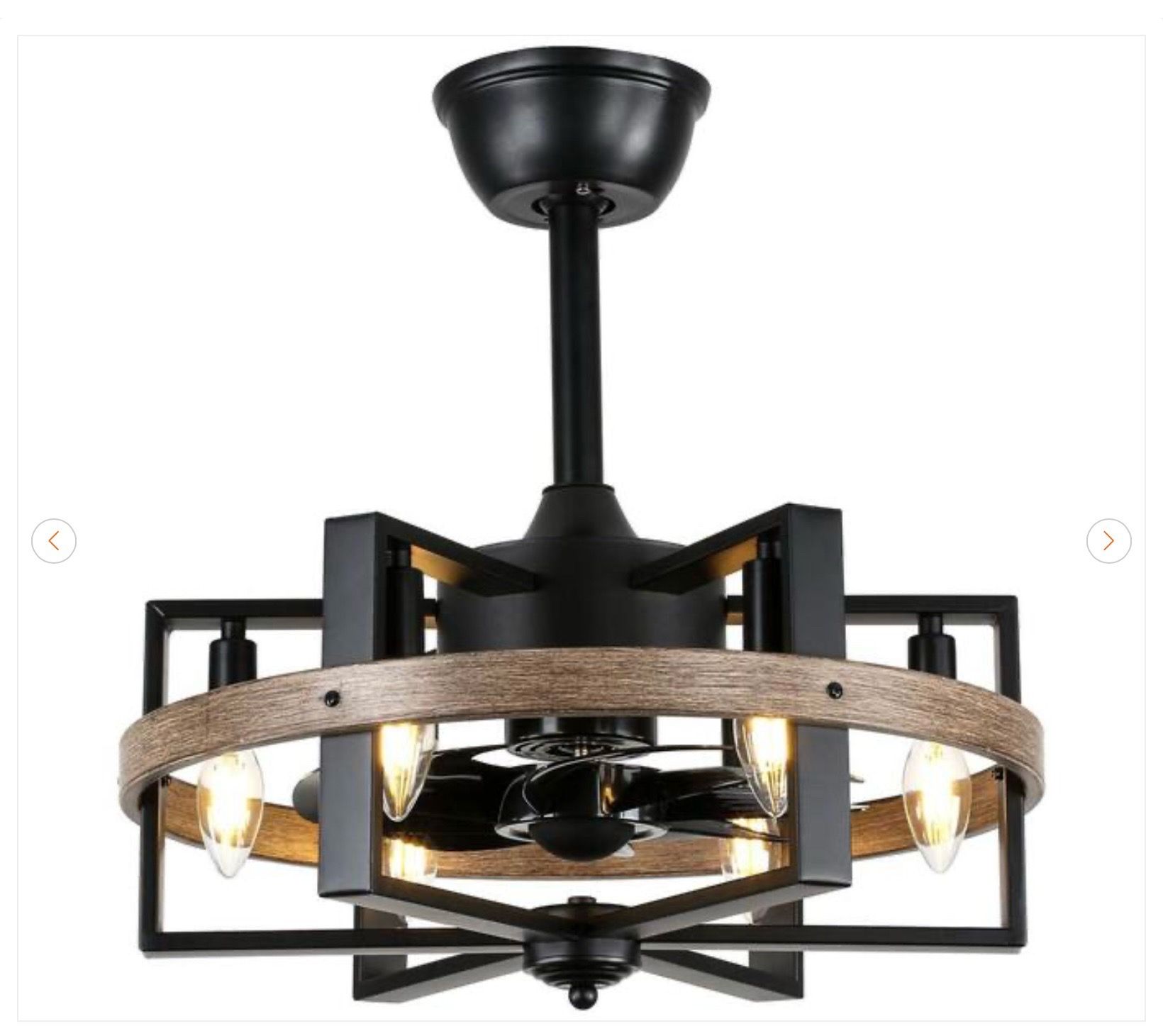 Vintlume 18 in. Industrial Brown Caged Ceiling Fan - New - photo 2
