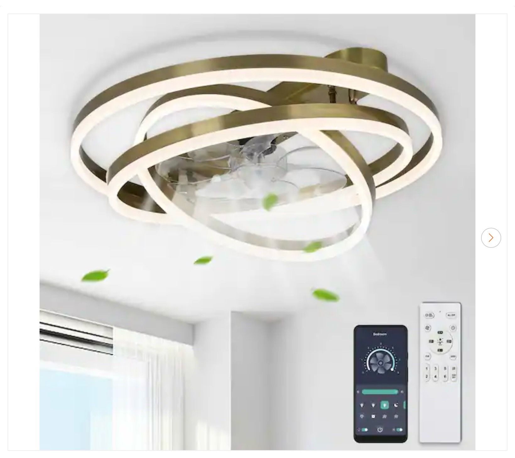 Becca 24 in. DIY Shade LED Bronze Smart Flush Mount Fan