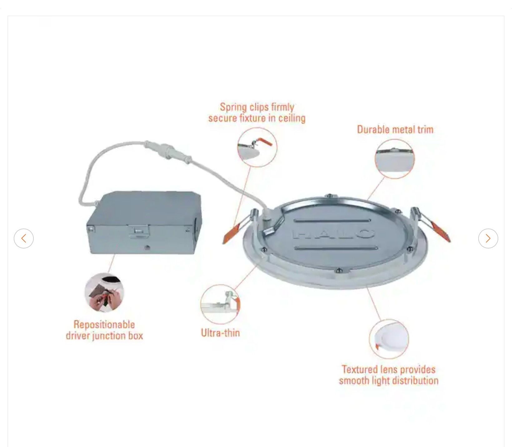 Halo 6 in. Ultra-Slim Downlight LED Recessed Light Kit 24PK - photo 4