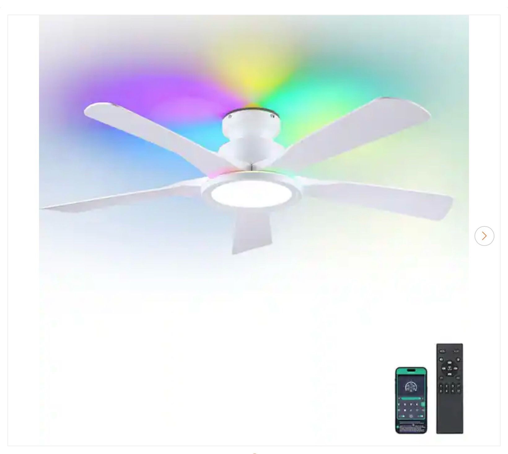52 in. Indoor/Outdoor Modern White 6-Speed Ceiling Fan