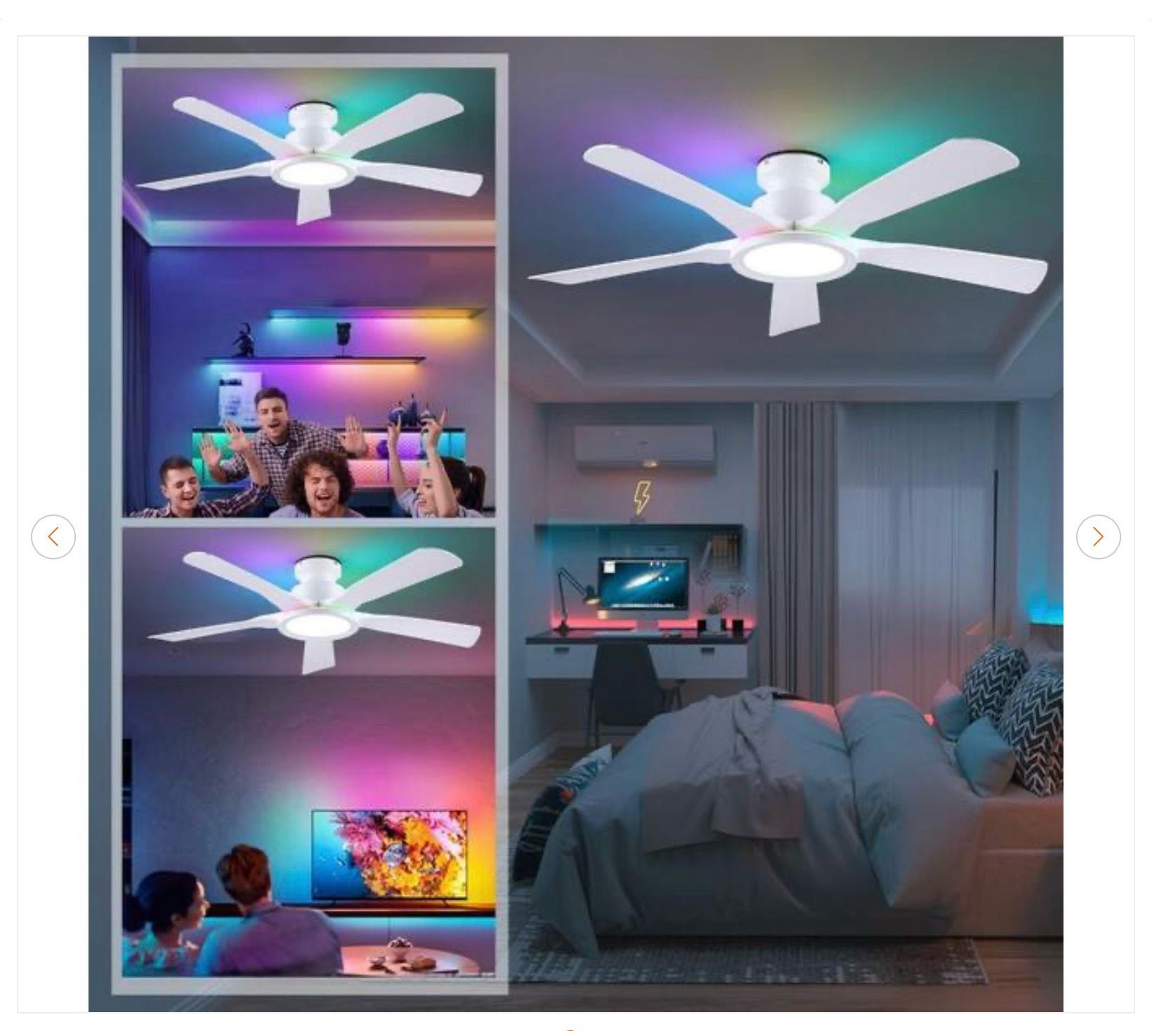 52 in. Indoor/Outdoor Modern White 6-Speed Ceiling Fan - photo 2