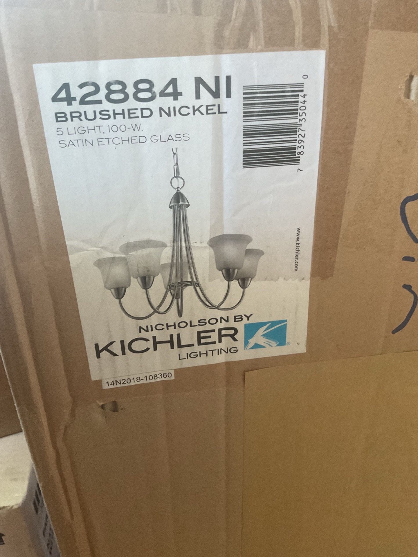 KICHLER Nicholson 21" 5 Light Chandelier - Brushed Nickel - photo 3