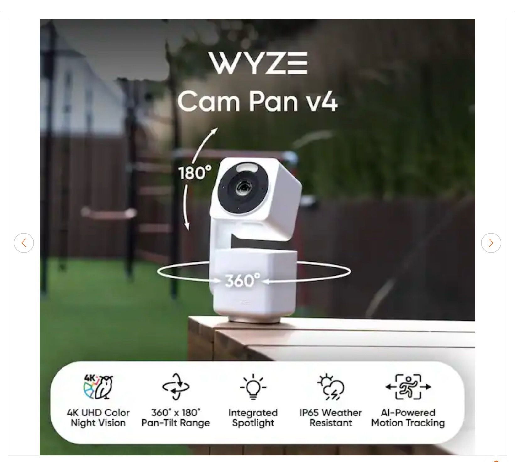 Wyze Cam Pan v4, 4K UHD Indoor/Outdoor Security Camera - New - photo 2