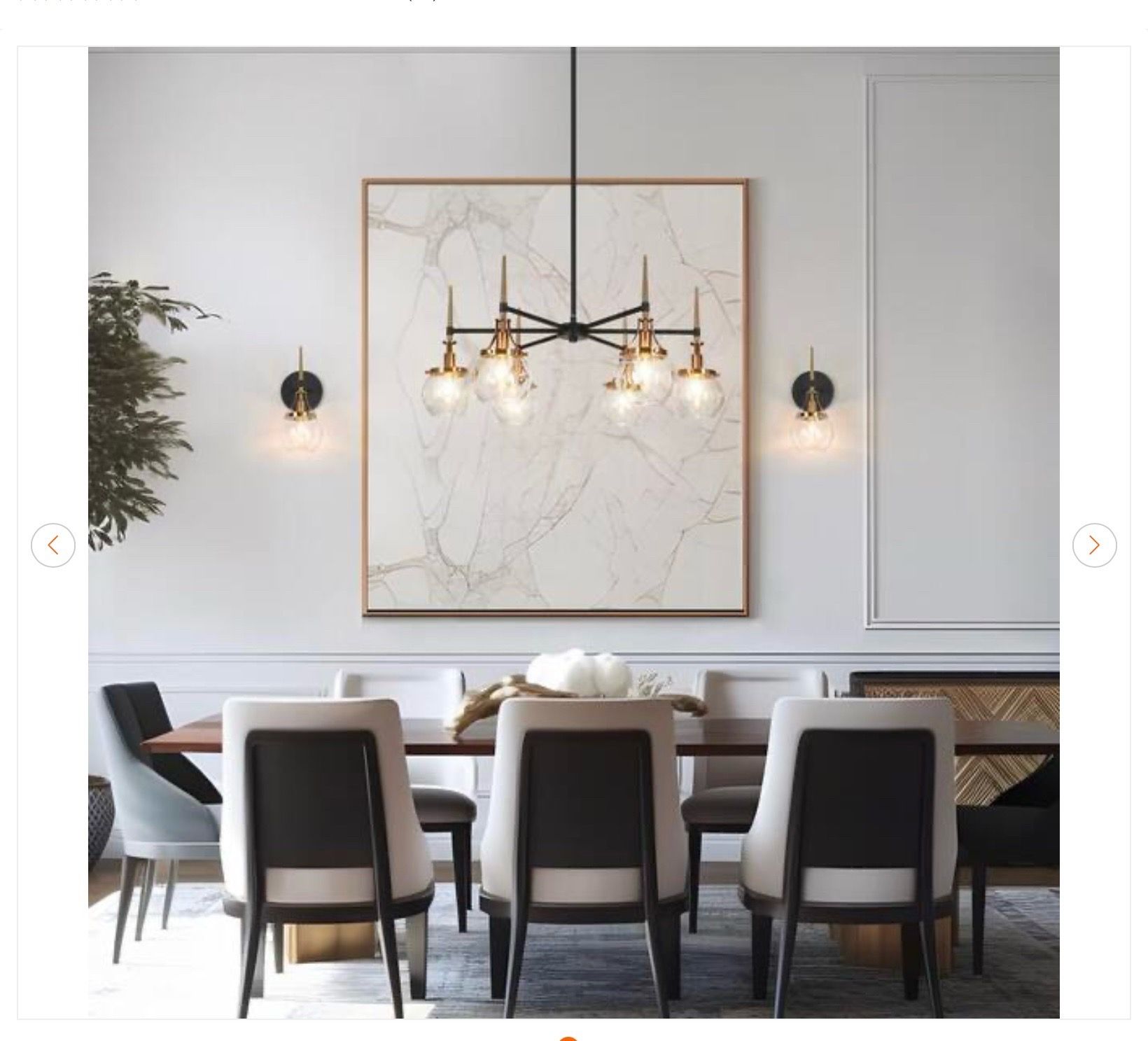 Orbline Modern 6-Light Black and Brass Chandelier - photo 2