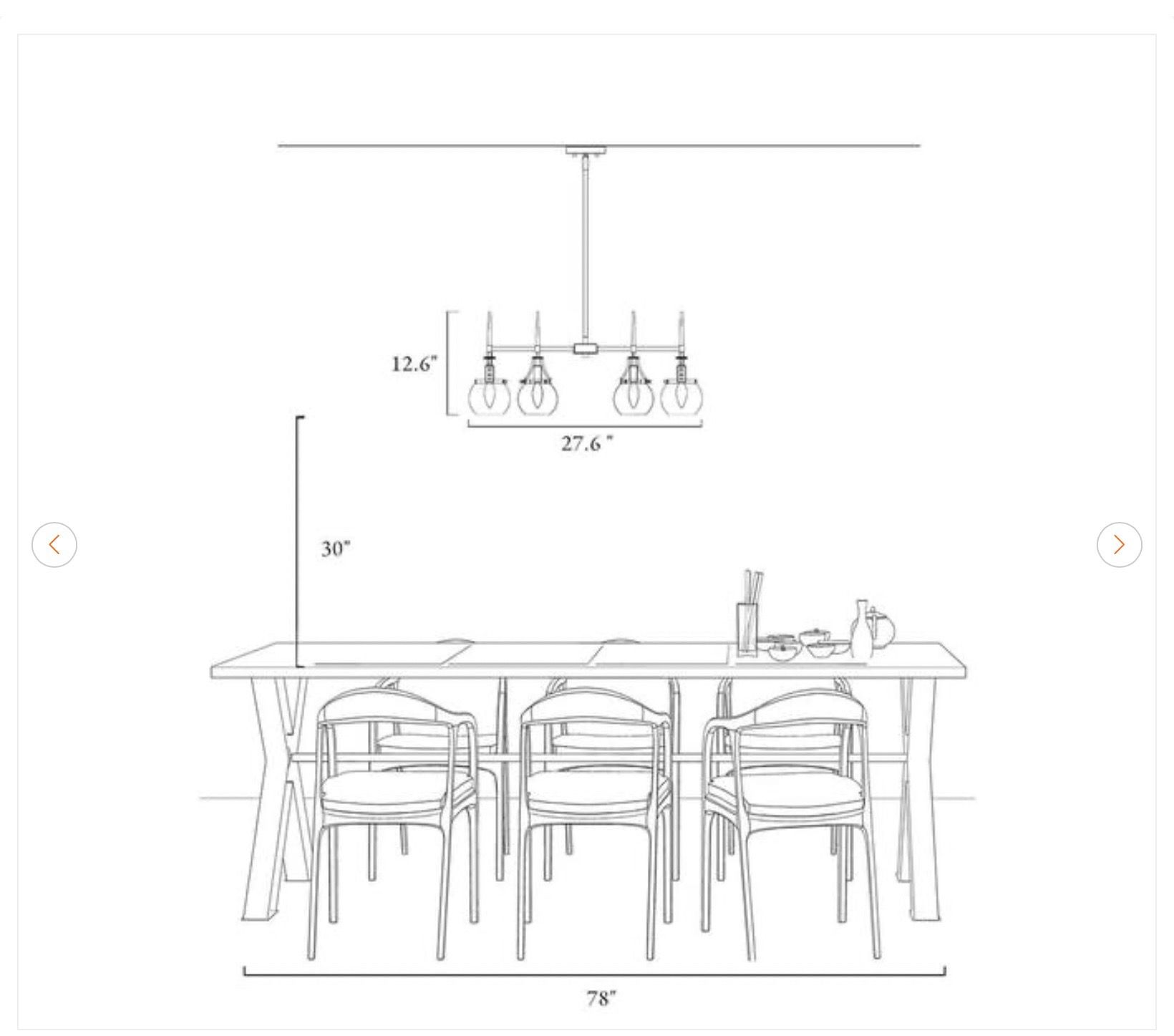Orbline Modern 6-Light Black and Brass Chandelier - photo 4