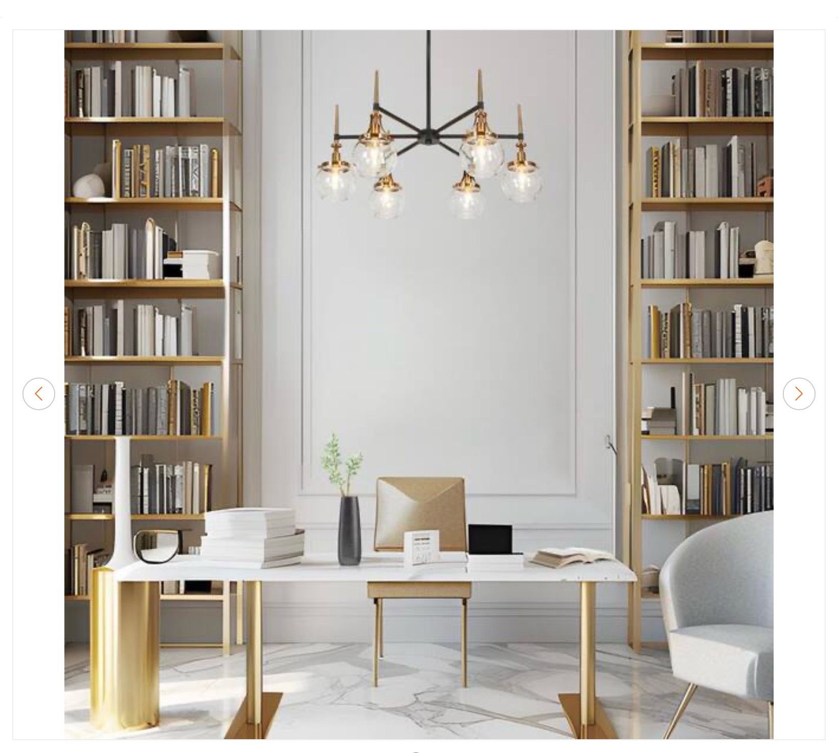 Orbline Modern 6-Light Black and Brass Chandelier - photo 5