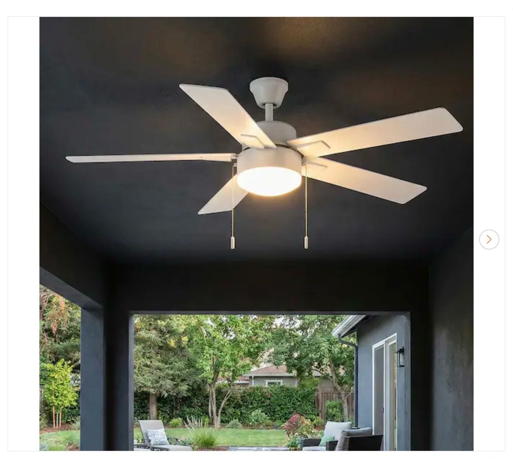 Hampton Bay 52 in. Corwin Indoor/Outdoor Matte White LED Ceiling