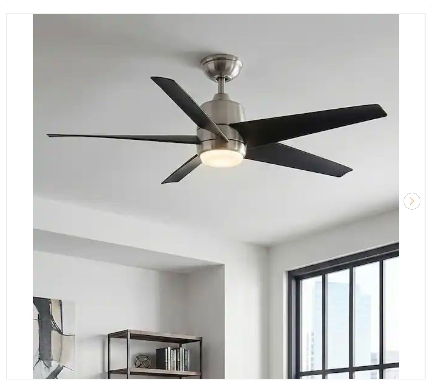 Hampton Bay Mena 54 in. LED Brushed Nickel Ceiling Fan