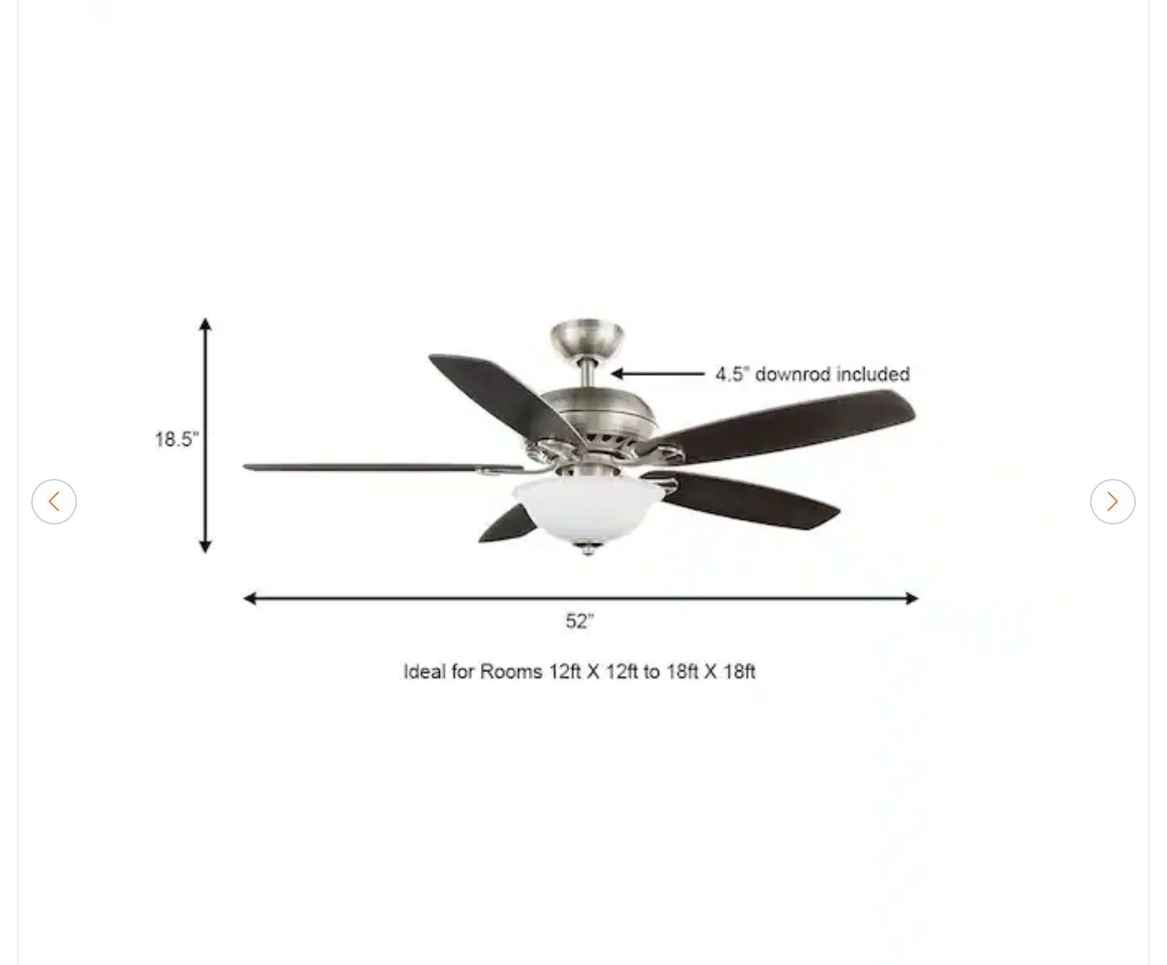 Hampton Bay Southwind II 52 in. Indoor LED Brushed Nickel Ceilin - photo 2