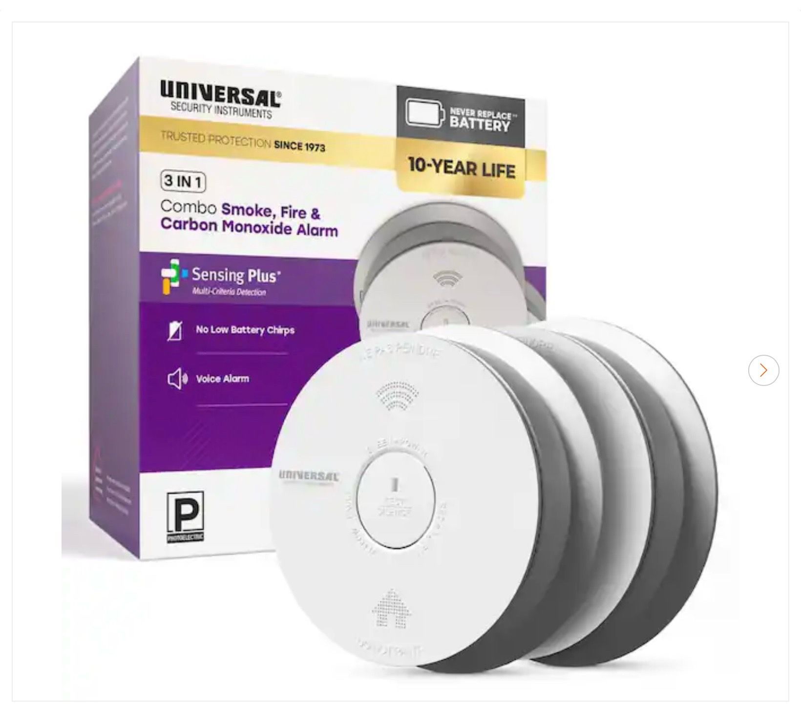 2-Pack 10-Year Battery Combination Smoke and Carbon Monoxide Det