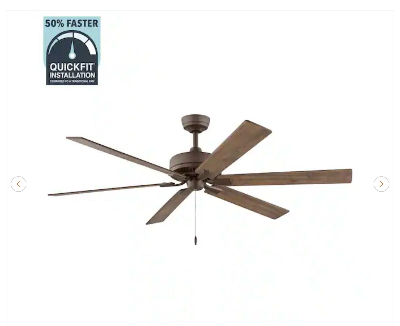 Hampton Bay Dalton 60 in. Bronze Ceiling Fan - New