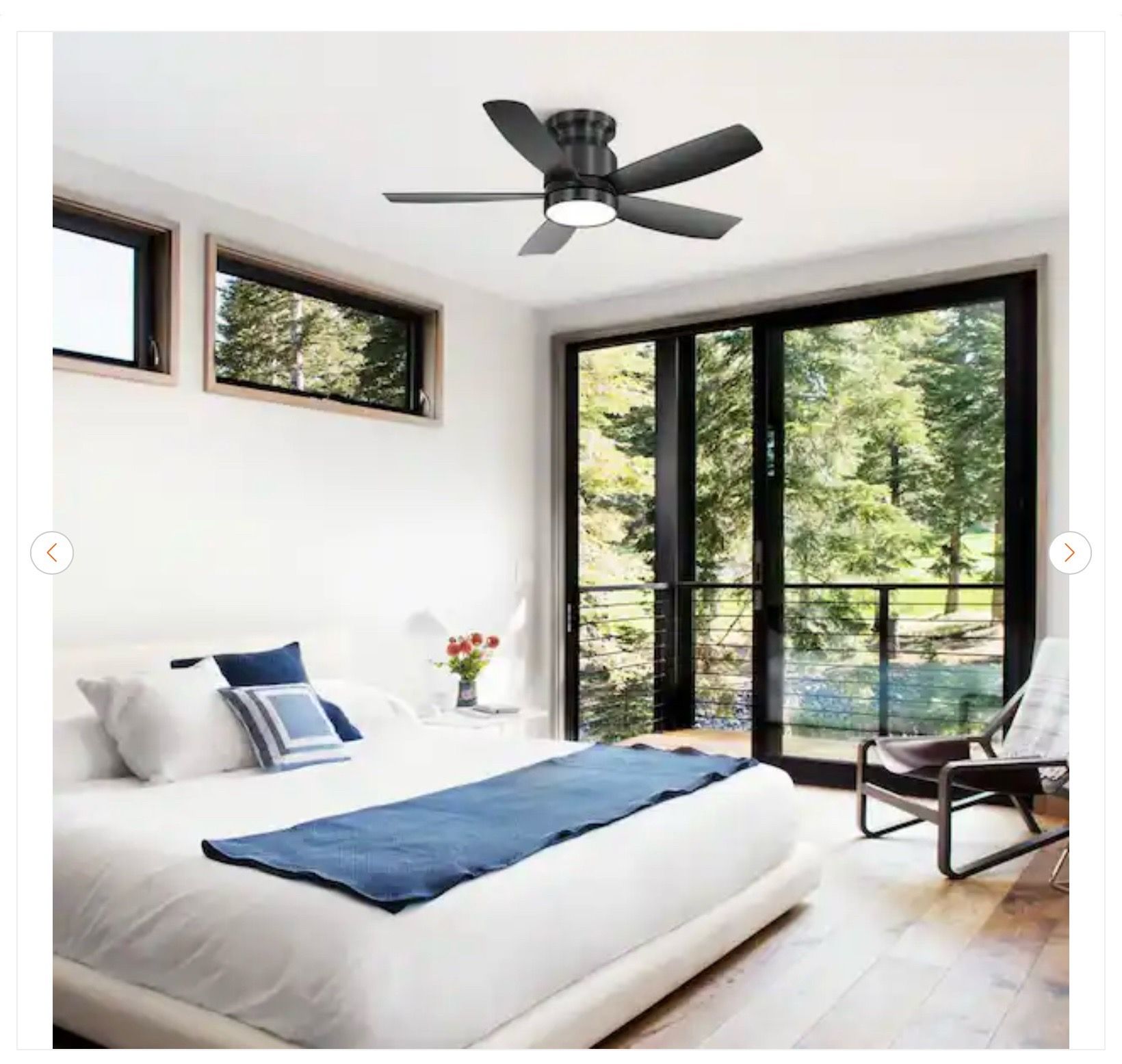 Sofucor 42 in. Indoor/Outdoor Flush Mount Black Ceiling Fan - Ne - photo 3