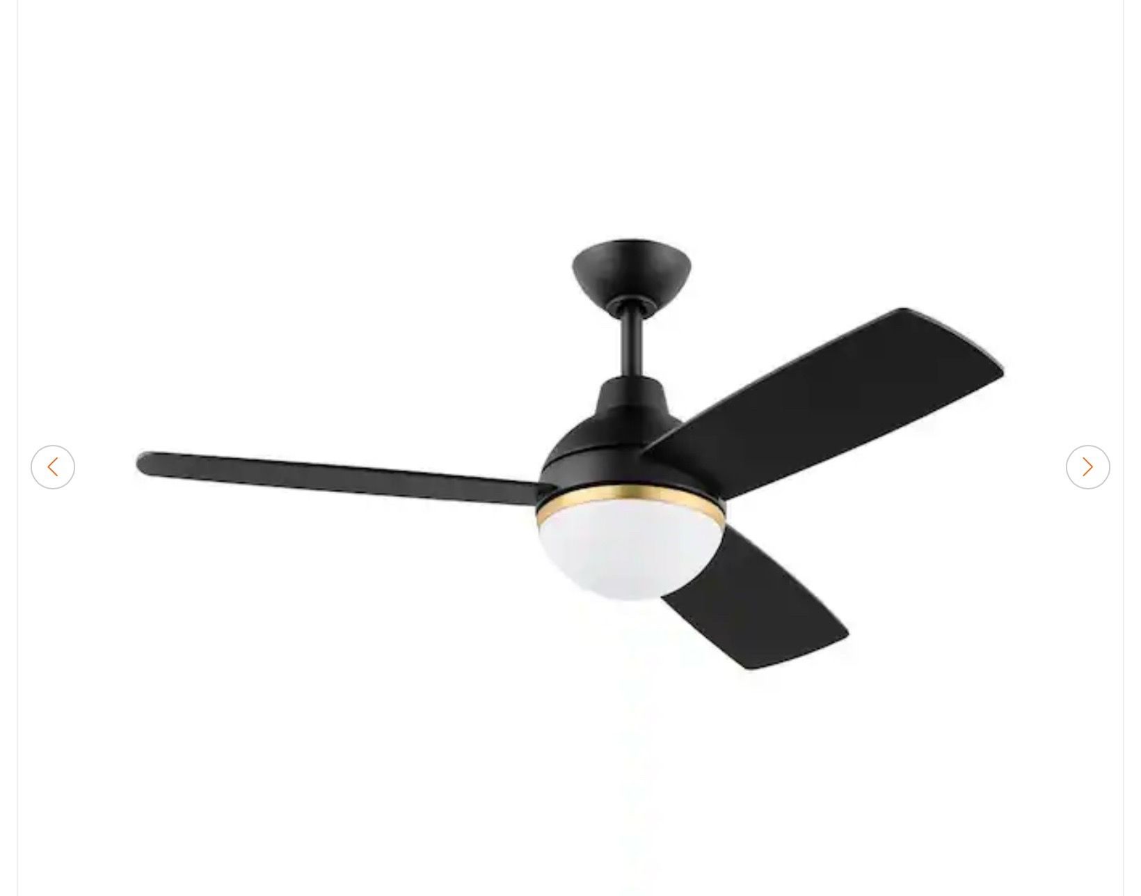 Hampton Bay Blaketon 46 in. Matte Black Ceiling Fan - New