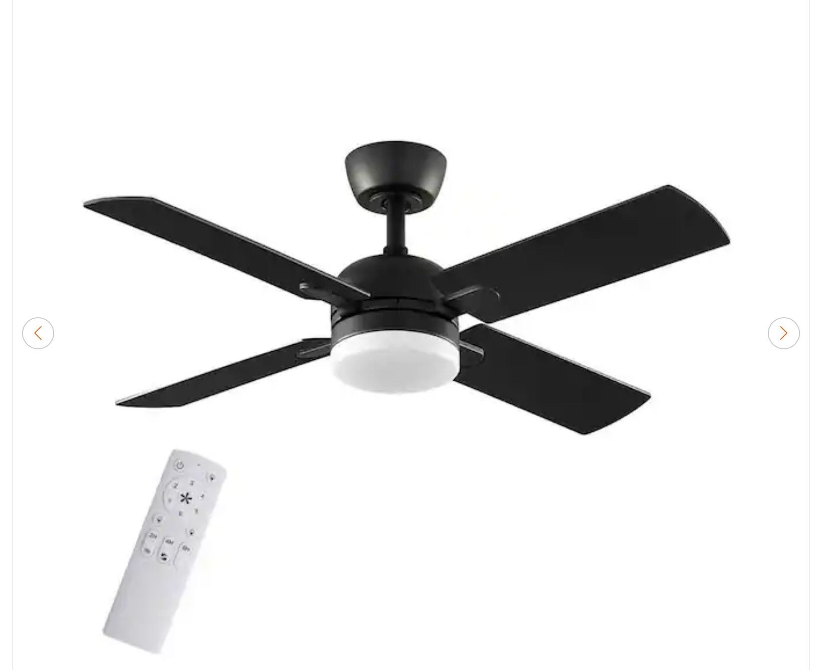 Hampton Bay Letta 42 in. LED Indoor Matte Black Ceiling Fan - photo 2