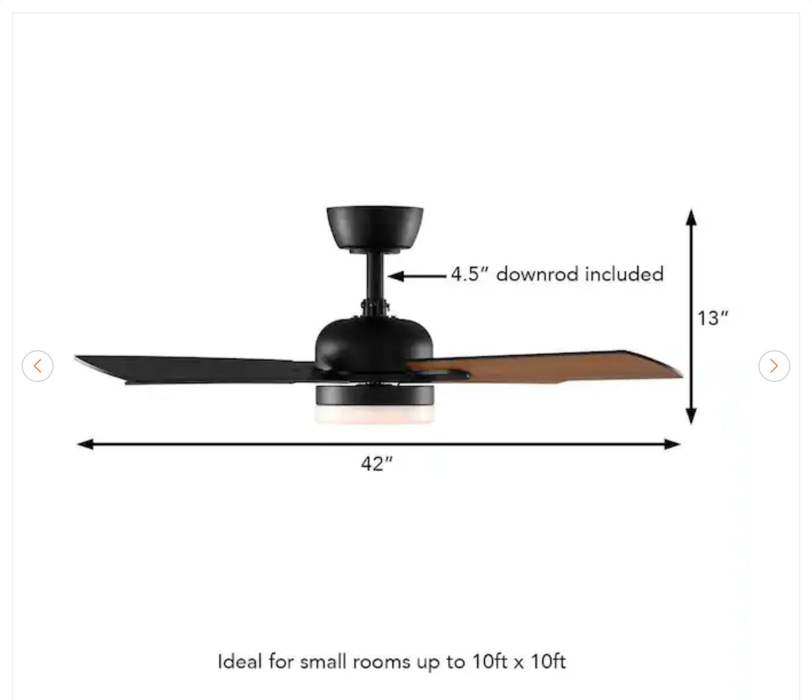 Hampton Bay Letta 42 in. LED Indoor Matte Black Ceiling Fan - photo 4