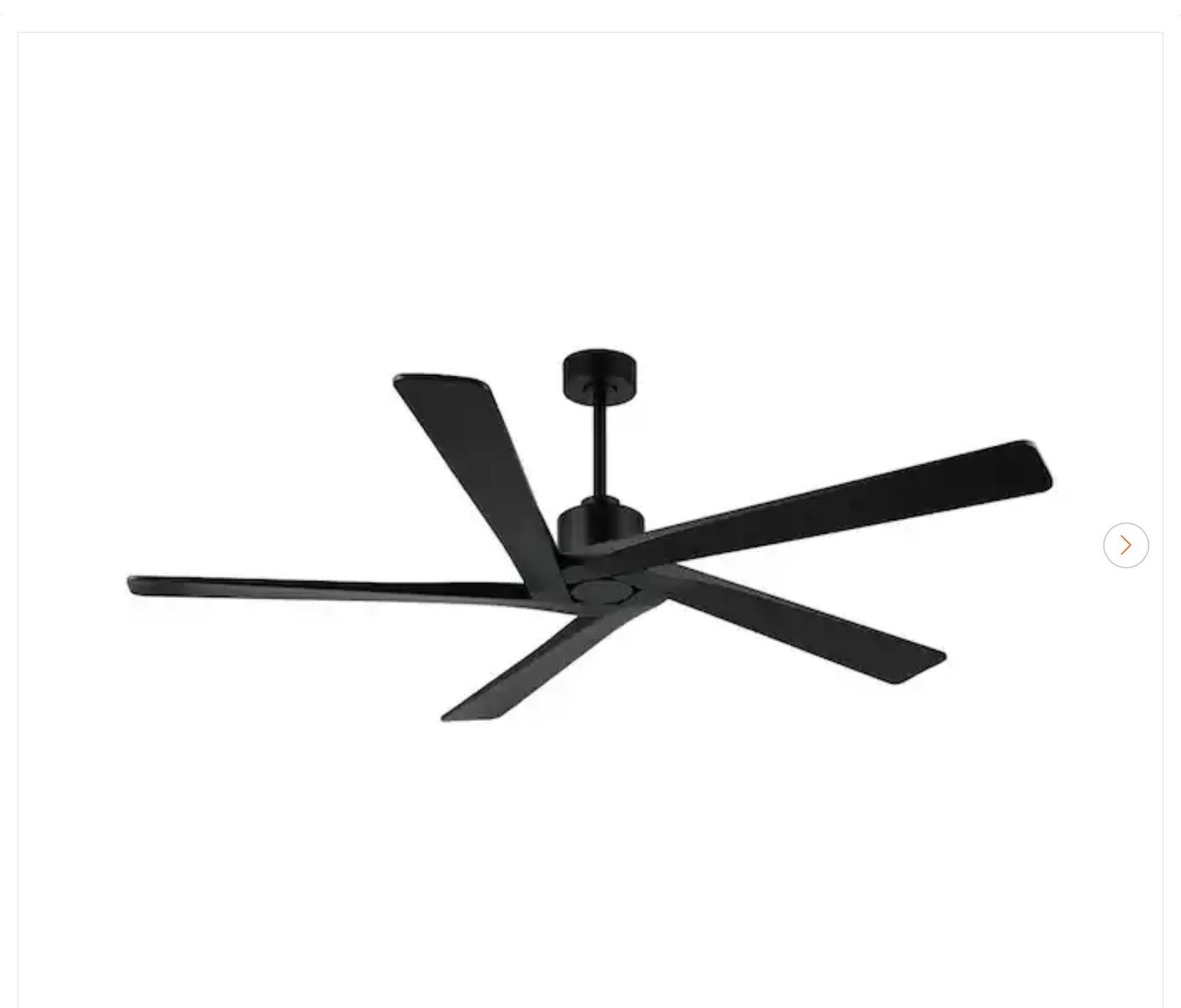 MLiAN 54 inch 5 Blades Indoor Black Ceiling Fan - New