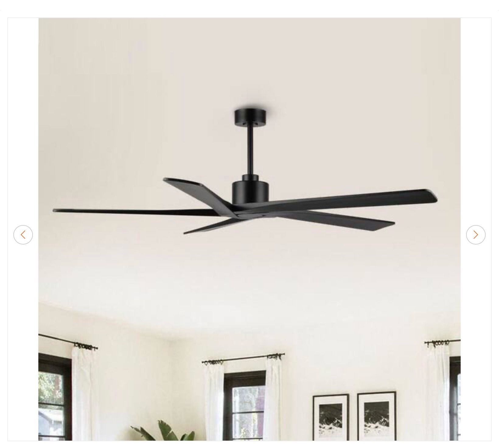 MLiAN 54 inch 5 Blades Indoor Black Ceiling Fan - New - photo 3