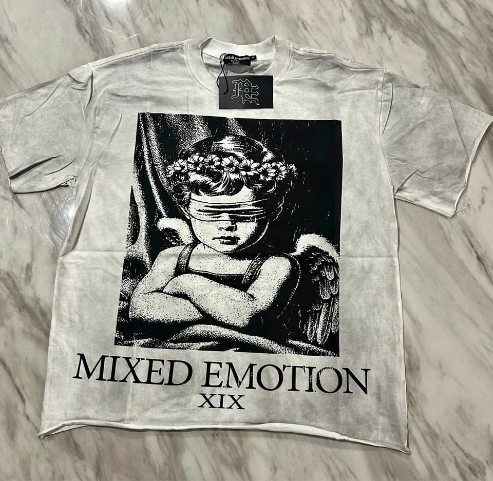 white Mixed Emotion XIX oversized t-shirt size large
