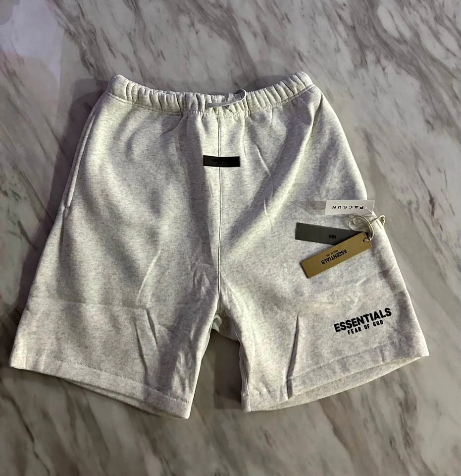 light oatmeal Fear of God Essentials sweatshorts medium & large