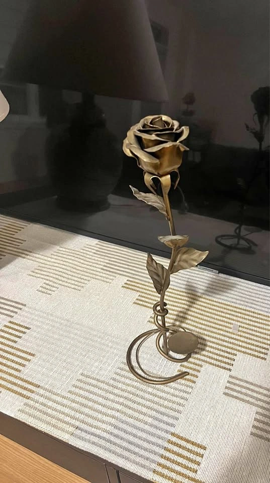 Hand Forged Metal Rose