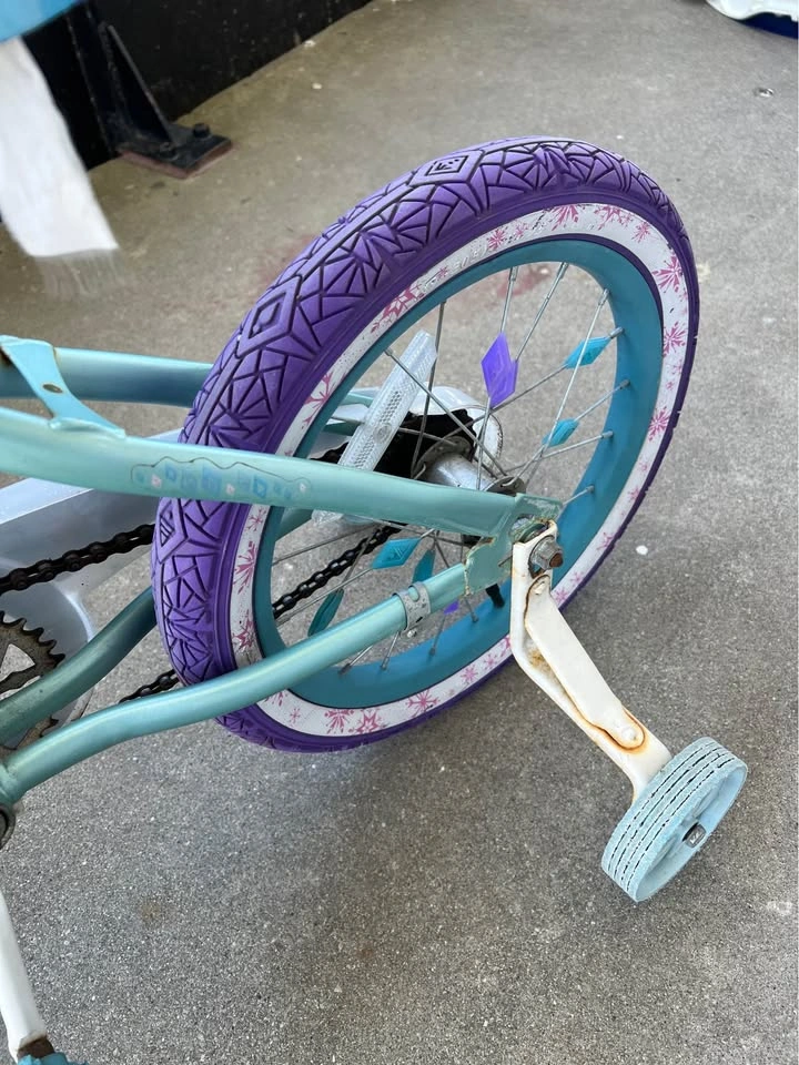 14” Girls Frozen Bike + Helmet + Protective Gear Set - photo 5