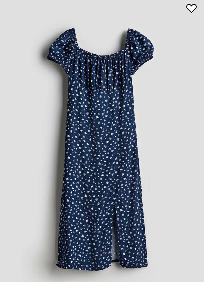 NEW H&M Puff-sleeved Midi Dress - 14+
