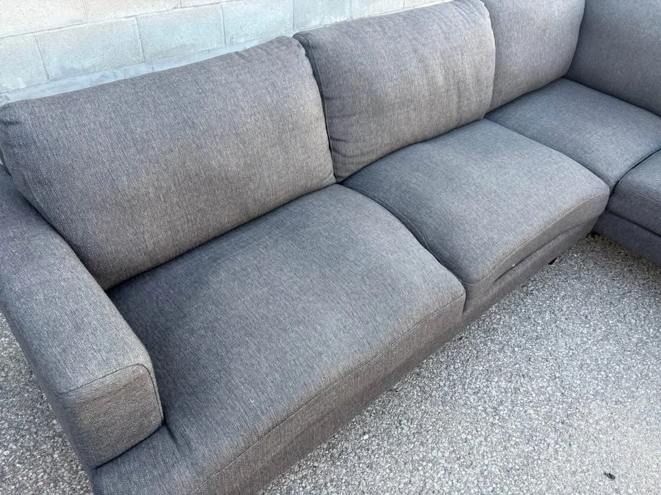 Large Grey Sectional Sofa with Long Chaise - photo 5