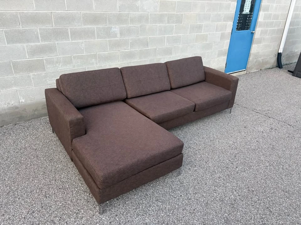 Grey Sectional Couch with Large Chaise - photo 2