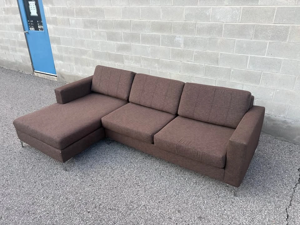 Grey Sectional Couch with Large Chaise - photo 3