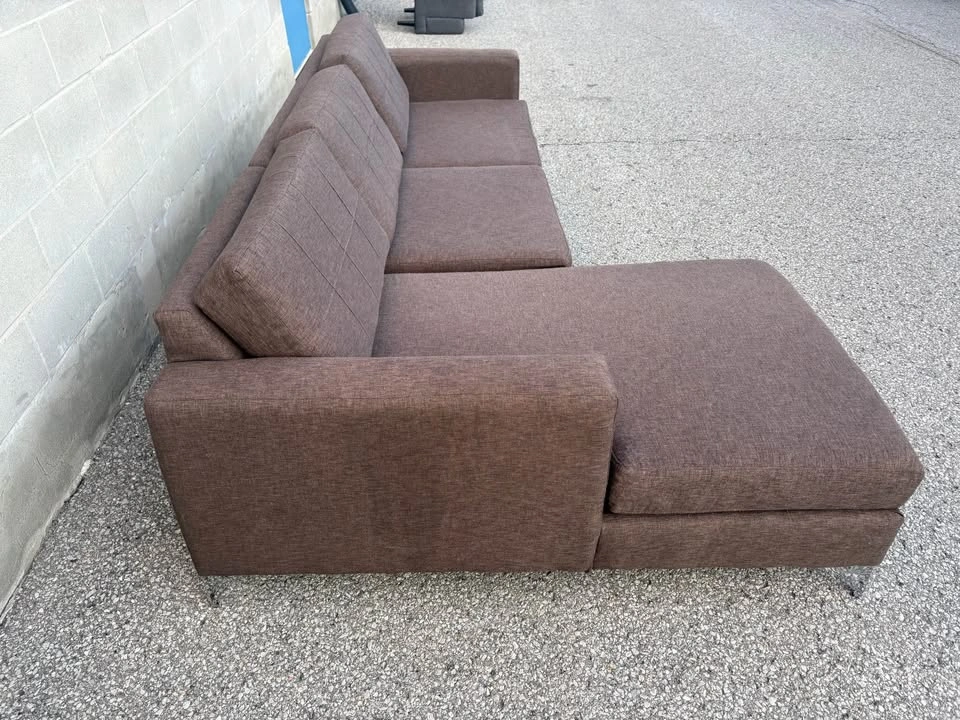 Grey Sectional Couch with Large Chaise - photo 4