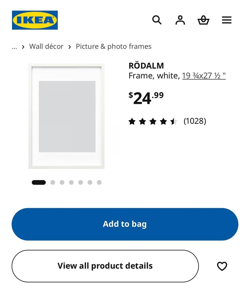 IKEA Rodalm White Frame - 20"x27" - photo 4