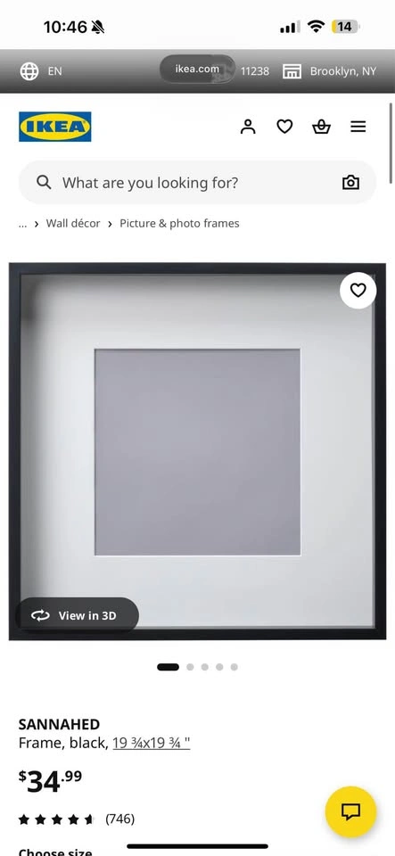 IKEA Sannahed Black Frame - 20"x20" - photo 4