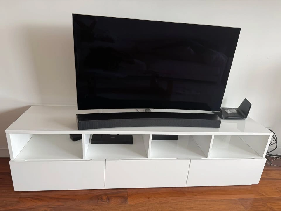 CB2 "Chill" 80" Media Console — High-Gloss White - photo 2