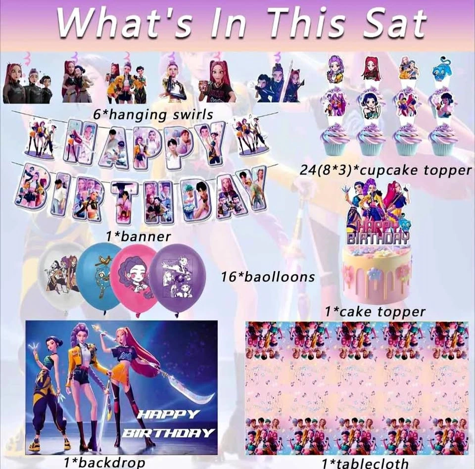 Kpop Demon Hunters Party Supplies - New