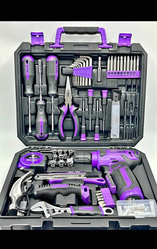126-Piece Tool Set with 8V Cordless Drill and Toolbox