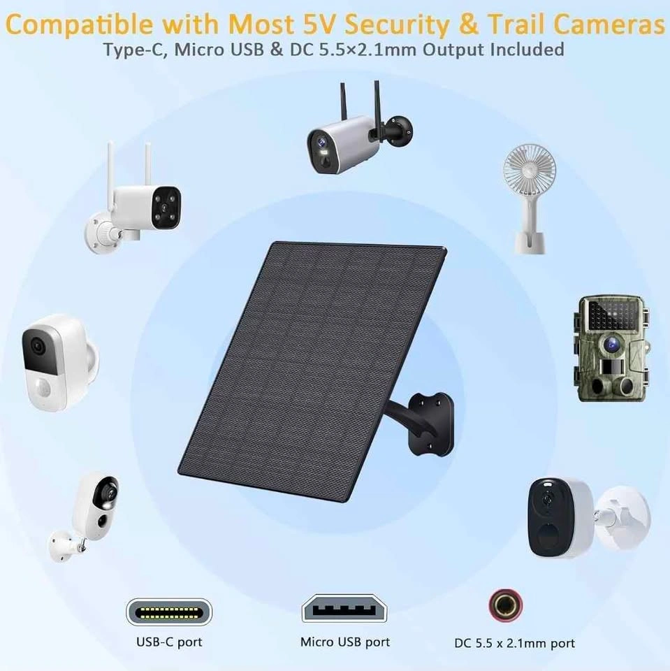 10W Solar Panel Charger for Rechargeable Cameras - photo 3