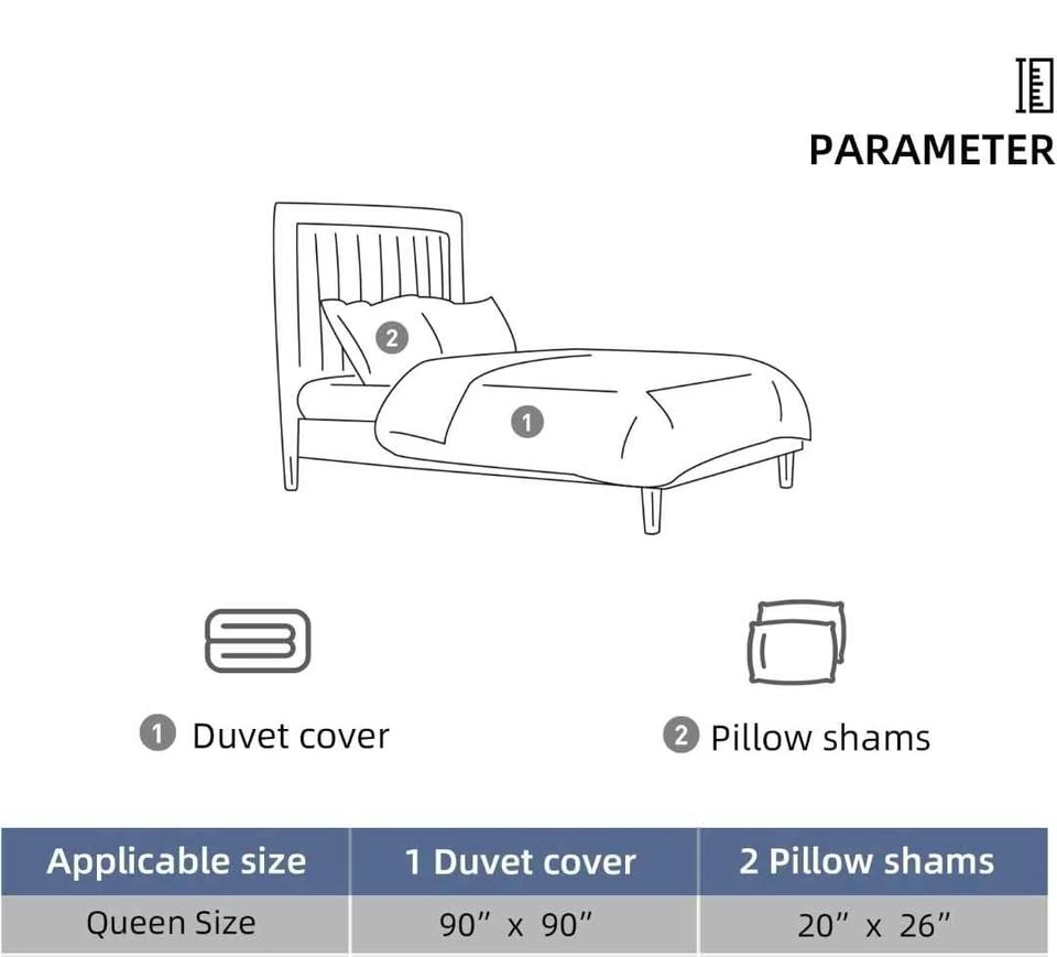BBANGD Queen Size Duvet Cover Set - White - photo 4